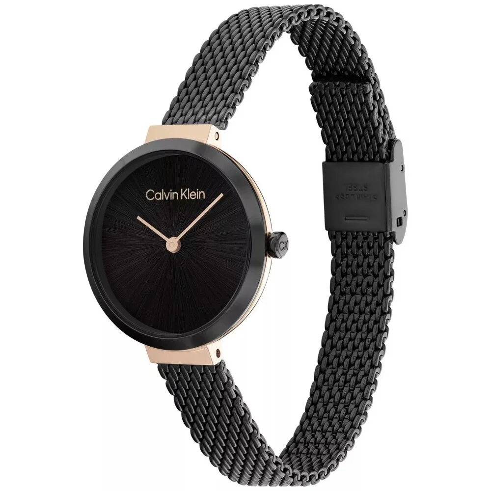 Calvin Klein Black Stainless Steel Mesh Bracelet Watch 28mm